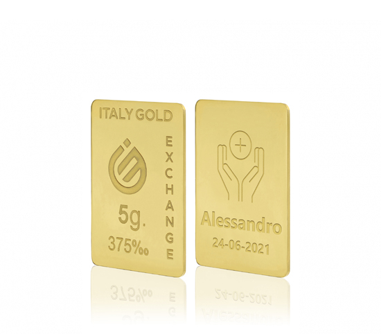 9 Karat Kommunionsgeschenk Goldbarren aus 5 g  IGE GOLD